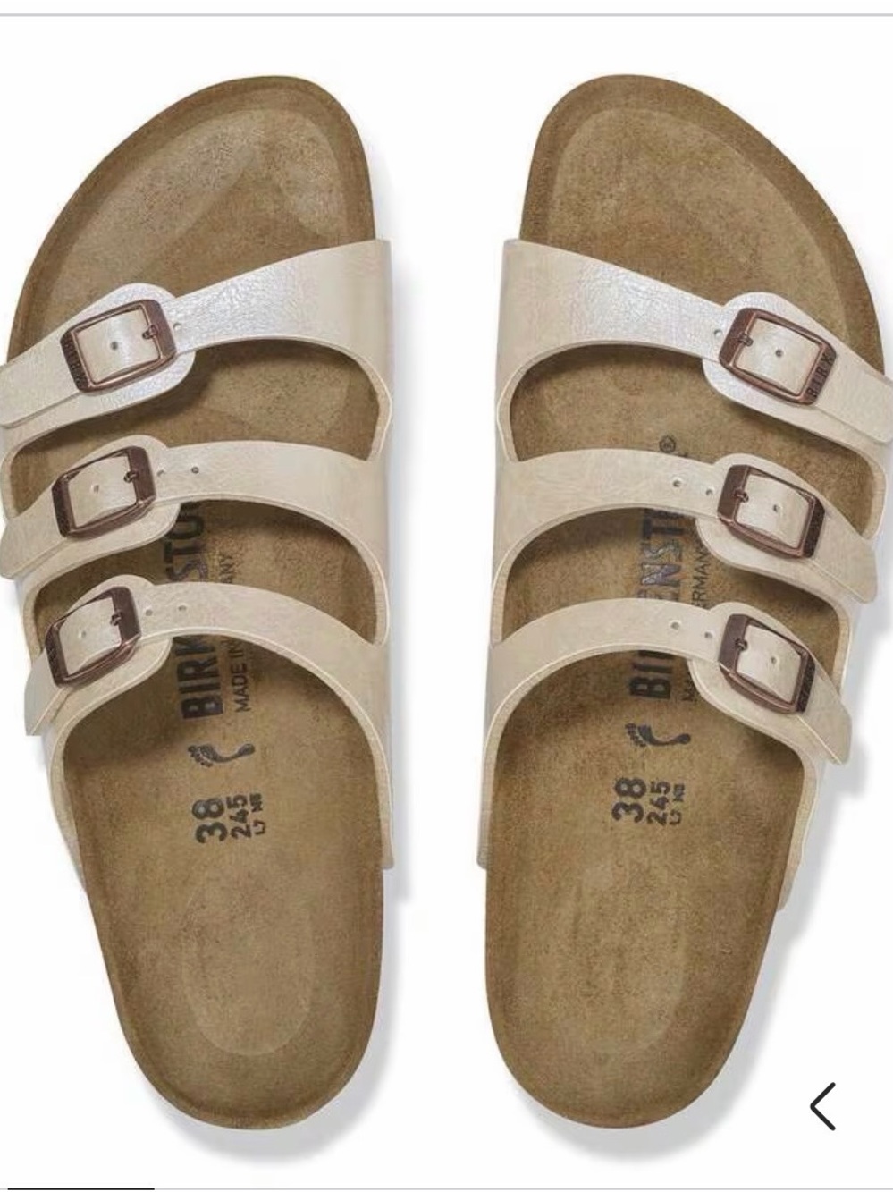 Birkenstock Three-Strap Sandals in Light Cream